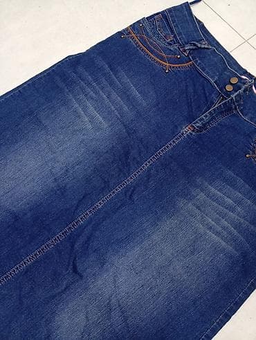Юбки: Миди Юбка, Джинс, 3XL — 6