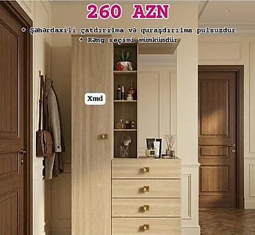 Dəhliz üçün çoxfunksiyalı mebel dəsti - Tərkib: bir qapılı şkaf, açıq