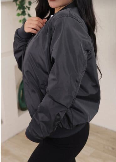 Мужская обувь: Qadınlar üçün qara bomber gödəkcə - Model: klassik bomber kəsim - — 5