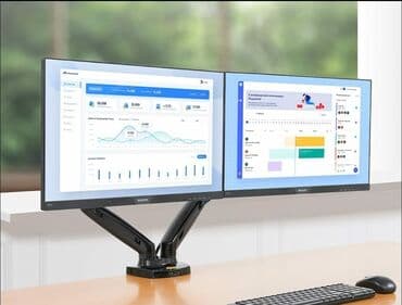 ucuz manitor: Monitordan masaya quraşdırmaq üçün nəzərdə tutulmuş iki qollu montaj — 25