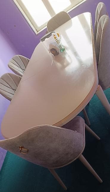 kəndir: Qonaq otağı üçün, Yeni, Açılan, Oval masa, 6 stul — 3