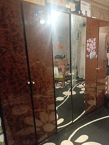 6 qapı, Güzgülü, Qəhvəyi, Digər material, Açılan, Düz dolab