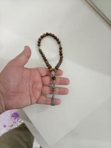 Ювелирные изделия: Təbii daş təsbeh - Material: qəhvəyi tonlarda təbii daş muncuqlar — 3