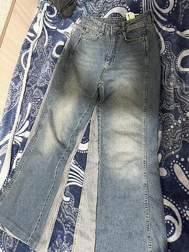 koja şalvarlar: Pull bear Bershka Zara Şalvarlar 32-34 Rəngli yuyulma effektli jeans — 2