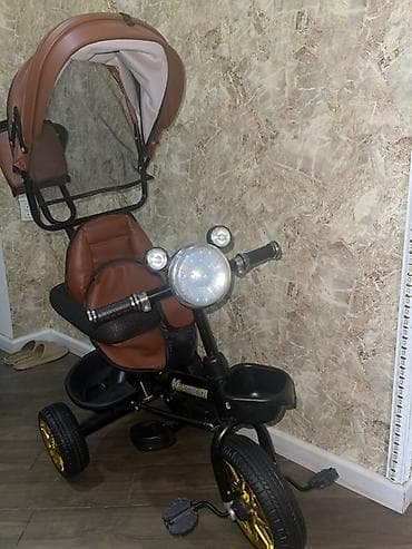 velosiped boyuk: Uşaq üçtəkərli velosipedi – KANGBEIQI - Rəng: qara karkas, qızılı — 2