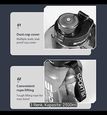 İdman qidaları: Fitnes Sport İş Kamp Gezilere Denize Sportif Termos 2500 ml — 8