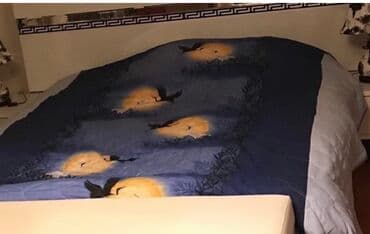 örtükler: Yataq üçün İşlənmiş rəng - Göy Yataq örtüyü, Pulsuz çatdırılma — 2