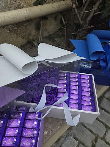 canli urek sekilleri: Hədiyyə qutuları – gül və şokolad kompozisiyaları - Düzbucaqlı — 6