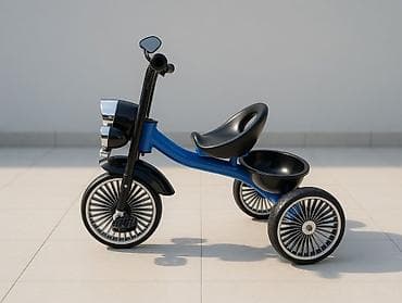 Uşaq üçtəkərli velosipedi – motosiklet üslubunda - Rəng: mavi-qara -