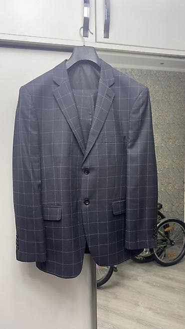 Plaşlar: Kişi kostyum dəsti – 3 parça - Rəng: tünd boz-olcu-54-56 - Naxış: incə — 1