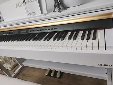 gitara klasik: Aria AR-8817 rəqəmsal pianino – ağ rəngdə klassik kabinet dizaynı — 5