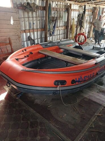 ot presi satilir: Şişmə motorlu qayıq – narıncı rəng, yüksək daşıma qabiliyyətli PVC — 7