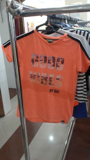 Sviterlər: Narıncı rəngdə, "GOOD VIBES BY B&L" yazısı və palma ağacı printi — 1