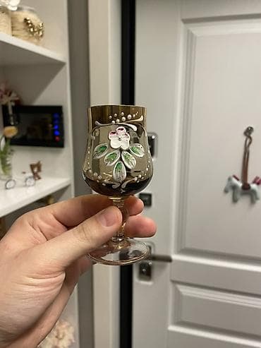 Qədimi üslubda dekorativ şüşə dəst - Material: rəngli şüşə (kobalt — 5