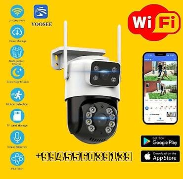 iphone 7 ekranı: Wifi Camera 8MP Ultra HD İki Linzalı, Tam Rəngli Gecə Görüşü, PTZ, Su — 1