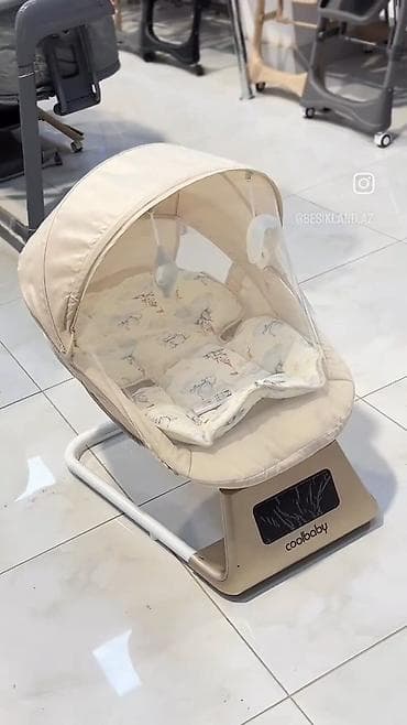 matras: “Coolbaby” beşik-rykalo (uşaq yelləncəyi) - Yumşaq bej rəngli — 1