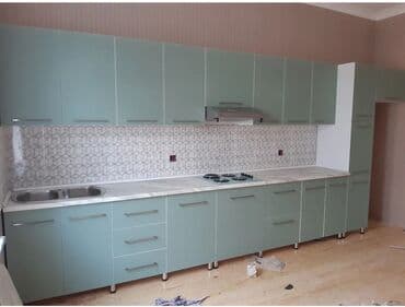 белый стол на кухню: Sifarişlə mətbəx dəsti, Özü çəkən petlələr, Mat laminat, Kredit yoxdur, Pulsuz çatdırılma — 3