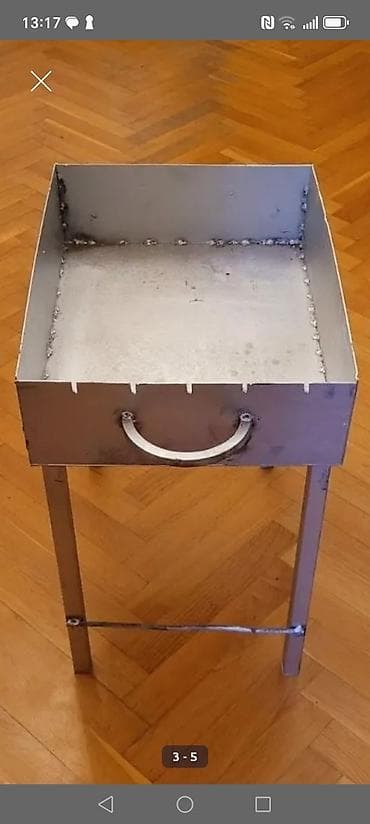 çuğun tava: Metaldan hazırlanan portativ sac/soba və taxta pizza-lopa dəsti - — 3