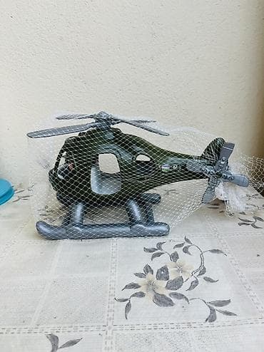 oyuncaq helikopter: Uşaq üçün plastik helikopter oyuncağı - Rəng: hərbi yaşıl gövdə, boz — 2