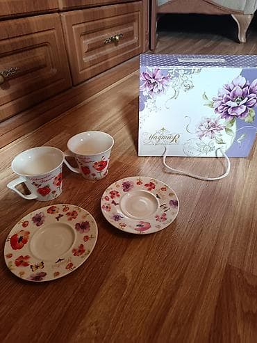 tb insaat group: Çay dəsti, rəng - Ağ, Farfor — 2