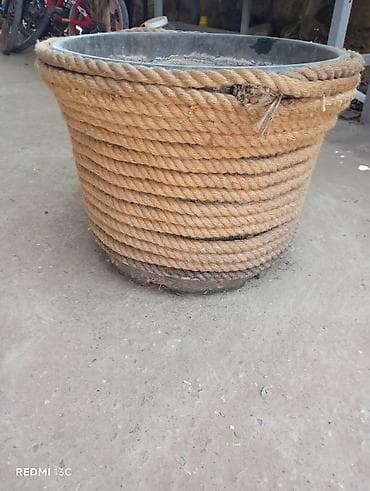 dibcək: Kənd üslubunda iri dekorativ çiçək qabı - Material: qalın plastik — 2