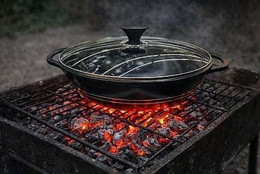 dana əti: Qazan, rəng - Qara, Çuqun, 2,5 bucket volume l, 28 sm — 1