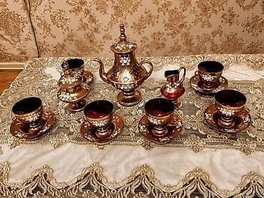 Çay dəsti, rəng - Qızılı, Şüşə lalafo.az -da Çay dəsti, rəng - Qızılı, Şüşə