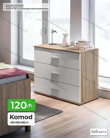 Komodlar: Komod – 40×90×90 sm - Model: 4 çekmecəli komod - Ölçü: 40×90×90 sm - — 1