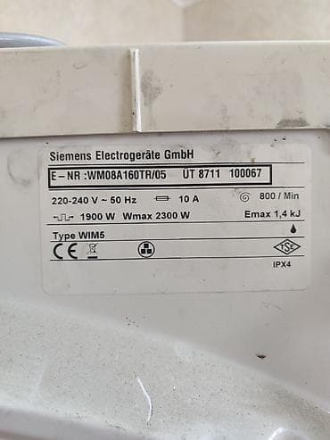 elden ring disk: Ehtiyat hissəsi kimi satılır Model: Siemens WM08A160TR/05 (Type — 3