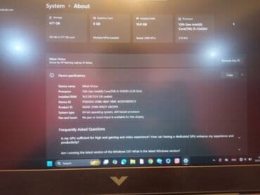 ucuz notbuklar: İşlənmiş HP Victus, 15.6 ", Intel Core i5, 512 GB, Pulsuz çatdırılma — 8