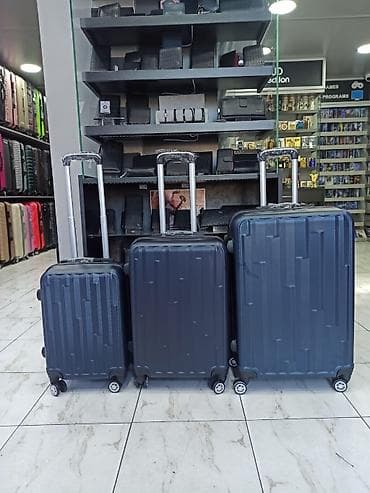 Sərt korpuslu səyahət çamadan dəsti - 3 ölçü: kabin (kiçik), orta və