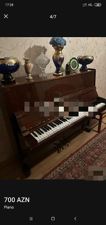 Klavişli alətlər: Akustik pianino – upright tipli, klassik tünd qəhvəyi (maun effekti) — 2