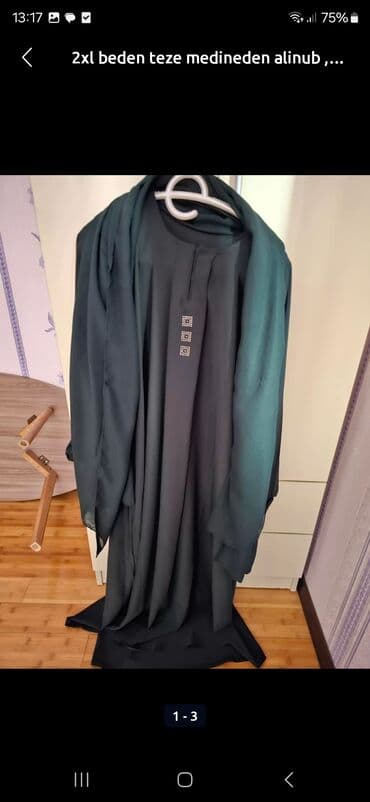 Məhsul: Qadın abaya dəsti - Ölçü: 2XL - Alış yeri: Mədinə - Rəng