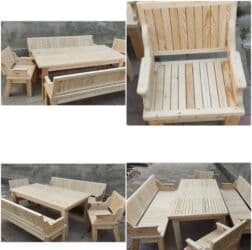 boya tapancası: Yeni, Dördbucaq masa, Açılmayan, Skameykalar ilə, Taxta, Azərbaycan — 1