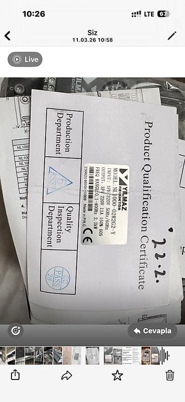 380 volt matorlar: YILMAZ REDÜKTÖR frekans çeviricisi (inverter) – model NL1000-022R2G2-Y — 4