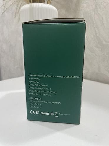 type c adapter: 3-in-1 Maqnitli Simsiz Şarj Stendi (Model: OJD-83) - Eyni anda — 3
