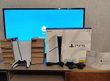 Elektronika: PlayStation 5 slim model 1TB 2 orginal Dualsense pult heç bir — 1
