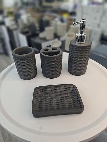 hamam aksessuarları: Hamam aksesuarları dəsti – dispenserli 4-lü set - Tərkib: maye sabun — 2