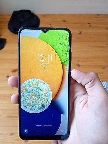 Техника и электроника: Samsung Galaxy A03s, 32 ГБ, цвет - Голубой, Битый — 1