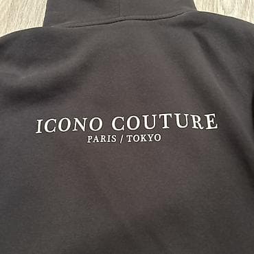 cantalar: ICONO COUTURE kapüşonlu sweatshirt - Rəng: qrafit/qaranlıq boz - Ön — 8