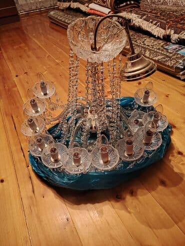 yolka isiqlari ve qiymeti: Çılçıraq, 10 və daha çox lampa, Xrustal — 3