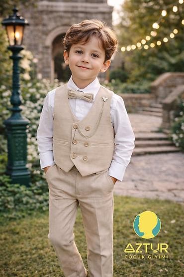 Avto xidmətlər: Aztur Çocuk Giyimi – oğlan uşaqları üçün dəst - Rəng: bej (tünd — 1