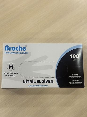 Нитриловые перчатки: Broche nitril müayinə əlcəkləri – pudrasız, birdəfəlik istifadə üçün — 2