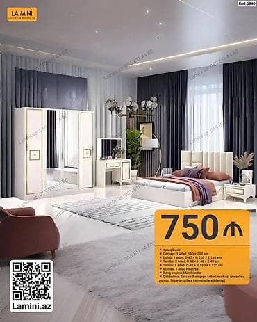 mini masa: Yataq Dəsti – La Mini (Kod: 5940) Komplektə daxildir: - Çarpayı: 1 — 1