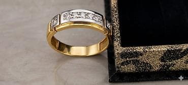 oğlan nişan üzükləri: Nişan, Üzük, Sarı qızıl, 750 Əyar, Brilyant — 5