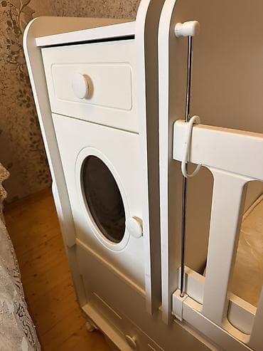 manej besik: Oğlan və qız üçün, İşlənmiş, Dördbucaq, Beşik, Matras ilə, Yellənmə mexanizm ilə — 4