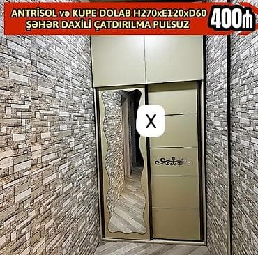 paltar dolab: Antrisol və kupe dolab dəsti Ölçülər: H270 x E120 x D60 sm Şəhər — 1