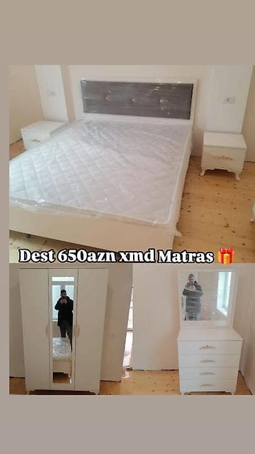 Yataq otağı dəsti Tərkibi: - 2 nəfərlik çarpayı (yumşaq başlıqla) -