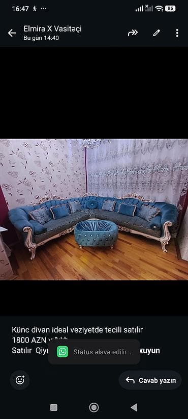 Künc divan ideal veziyetde tecili satılır 1800 AZN yığılıb Satılır lalafo.az -da Künc divan ideal veziyetde tecili satılır 1800 AZN yığılıb Satılır