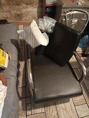 berber salon mebeli: Bərbər/kosmetoloji kreslo oturacağı - Geniş, komfortlu oturacaq: qara — 2